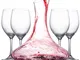 Mafiti Decanter per vino con 4 calici inclusi