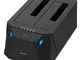 SABRENT Docking Station SSD/Hard Disk esterno/HDD 2.5/3.5 pollici, USB 3.2 Gen 1, 2 slot p...