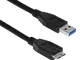 Kuyia Cavo USB maschio 3.0 a micro usb 3.0 0,3 mt Nero 5 Gbps di velocità per hd Esterno