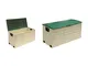 Lockable Green / Beige Garden Cushion / Storage Box