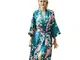 Crazy Cart Donna Accappatoi Peacock Kimono Lunghi Vestaglia Giapponese Robe Abito pi¨´ Sil...