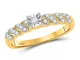 Da donna, in oro giallo 10 kt diamante solitario anello promessa sposa 1/5 Cttw e 10 ct or...