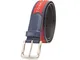 Tommy Hilfiger Cintura da uomo Blu navy con intarsio rosso. 50