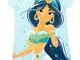 Disney Camicia da Notte delle Ragazze Aladdin Jasmine Blu 5-6 Anni
