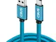 CBUS - Cavo Corto 25cm USB-C 3.2 a USB-A 3.0 Blu Intrecciato Compatibile con Xiaomi Redmi...