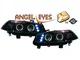 Set fari anteriori MEGANE 02-05 ANGEL EYES nero con LED