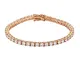 Bracciale Tennis in Argento 925 con Zirconi Taglio Diamante Placcato Oro Uomo Donna (Rosé/...