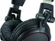 Sony MDR-V55 Cuffie Chiuso DJ, 105 dB, 40 Ω, Nero/Rosso