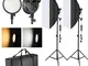 Neewer LED Video Luce con 51,1x71cm Softbox 48W Lampadina LED Dimmerabile a 2 Temperature...