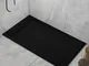 Piatto doccia nero, in mineralmarmo, con effetto pietra ardesia, serie Lisboa, slim 3 cm,...