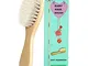 Molylove Spazzola per capelli per bambini con manico in legno e setole di capra super morb...