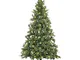 HOMCOM Albero di Natale Artificiale Alto 210cm con 350 Luci LED e 908 Rami, Decorazione di...