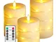 Candele LED di Da by, con luci a corda incorporate, candele LED in 3 pezzi, con telecomand...