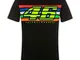 Valentino Rossi Vr46 Classic-Stripes, T-Shirt Uomo, Nero, L