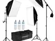 Softbox Kit di Illuminazione 50 x 70cm, Luci da Studio Fotografico con 3 Lampadine E27 135...