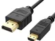 Rankie Cavo Micro HDMI a HDMI ad Alta velocità, Supporta Ethernet, 3D, 4K e Arc, 1,8m, Ner...