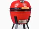 YNNI KAMADO TQ0014RE - Uovo da forno Kamado rosso con supporto TQ0014RE