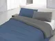 Italian Bed Linen Natural Color Parure Copri Piumino, 100% Cotone, Avio/Fumo, Piazza e Mez...
