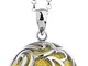 Nenalina Collana con pendente a ornament sfere di feltro nepalesi e, argento sterling 925,...