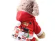 LANSKRLSP Cappotto con Cappuccio per Cani da Compagnia, Caldo Costume Natalizio Costume Ro...