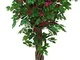 Bougainvillea Buganville Albero Artificiale da Arredo Interno con Fiori Beauty e Tronco Li...