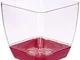 Favilla - Vaso Quadrato per Orchidee, in plastica, Effetto Acrilico, Sottovaso Rosso – Vas...