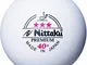 Nittaku – Palline da Ping Pong, 3 Stelle, Colore: Bianco