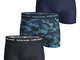 Bjorn Borg Cotton Stretch Boxer 3p Uomo, Stampa, Blu Navy, S (Pacco da 3)