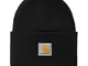 CARHARTT WIP Acrylic Watch Hat Cappello Invernale Unisex con Adesivo 7kmh Nero 3544