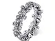 Anello di fidanzamento da donna in argento Sterling 925, con margherita estiva e fiore in...
