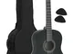 NAVARREZ NV14 chitarra classica nero 3/4, Gig Bag/borsa e vassoio della musica, 2 plettri