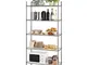 Homfa Scaffalatura Mobile Libreria Scaffale Multiuso in Metal a 5 Ripiani con Ruote Modern...