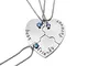 Elegant Rose, collana con ciondolo a cuore in argento a 3 pezzi, con splendidi zirconi e s...