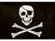 Offerta Speciale - Bandiera Jolly Roger Pirata 150 x 90cm - Nero, 1 Confezione, Poliestere