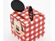 20 PZ Topolino Disney Quadri Rosso Scatola portaconfetti 5x5x5 cm