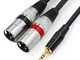 Tisino Cavo 3,5 mm a XLR, 3.5mm a Doppio XLR Maschio Stereo Cavo Breakout Patch - 3M