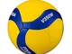 MIKASA V350w, Pallone Volley Allenamento Unisex Adulto, Blu/Giallo, 5