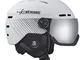 Cébé Fireball Casco da Sci Unisex Adulto 59-61 cm, Matte White Black Line, Large