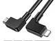 O'woda Micro USB a iPhone Lightning / Android Micro USB / Tipo C Cavo Dati Cavo da 90 Grad...