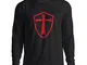 lepni.me T-Shirt Manica Lunga da Uomo Cavalieri Templari - Templar Scudo Ordine Cavaliere...