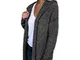 OverDose Donna Cardigan Donne Incappucciati Cappotto Elegante Giacca Lungo Felpe con Cappu...