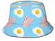 BUXI Printing Fishing cap,Cappello A Secchiello con Strisce di Pancetta E Uova Fritte, Cap...