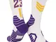 Jueshanzj - Calzini da pallacanestro da uomo con numero di squadre personalizzate Lakers W...