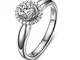DOLOVE Anello da donna in oro bianco 18 carati con diamanti 1 ct promessa anello da fidanz...
