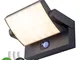 Lampada solare da esterni 'Sherin' con sensore di movimento (Moderno) colore Nero, in Allu...