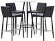 vidaXL Set da Bar 5 pz Moderno Elegante Tavolo e Sgabelli Alti Imbottiti con Poggiapiedi A...