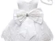 Baby Girls Lace Dress Bowknot Flower Dresses Wedding Pageant Battesimo Battesimo Tutu Gown