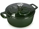 Navaris Pentola in Ghisa Smaltata con Coperchio - Casseruola Ø 24cm - Cocotte Zuppa di Cip...