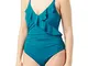 Iris & Lilly Costume da Bagno Contenitivo Donna, Blu, 46