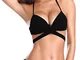 SHEKINI Costumi da Bagno Donna Halter Push up Bikini Imbottito Regolabile Croce Straps Ban...